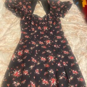 Francesca's Black Textured Fabric Top